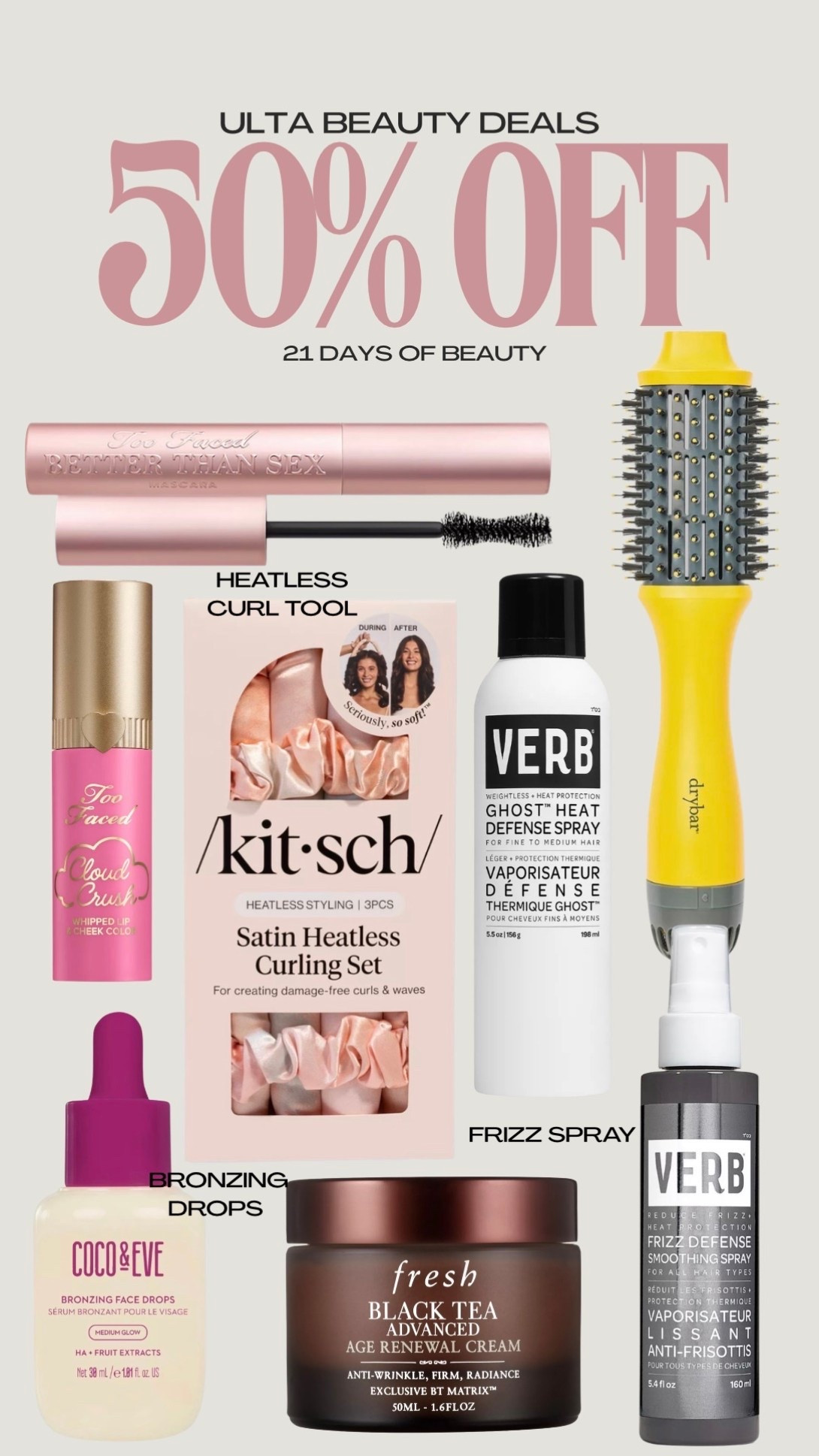 Ulta 50% off beauty deals

#LTKBeauty #LTKSeasonal #LTKSaleAlert