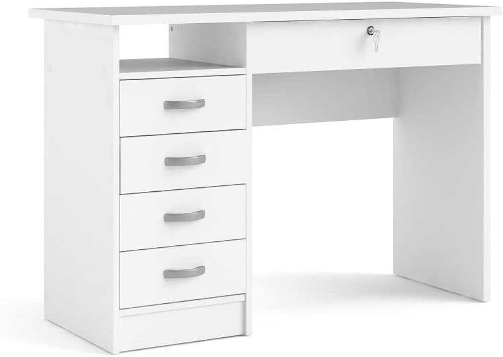 Tvilum Walden Desk with 5 Drawers, White | Amazon (US)