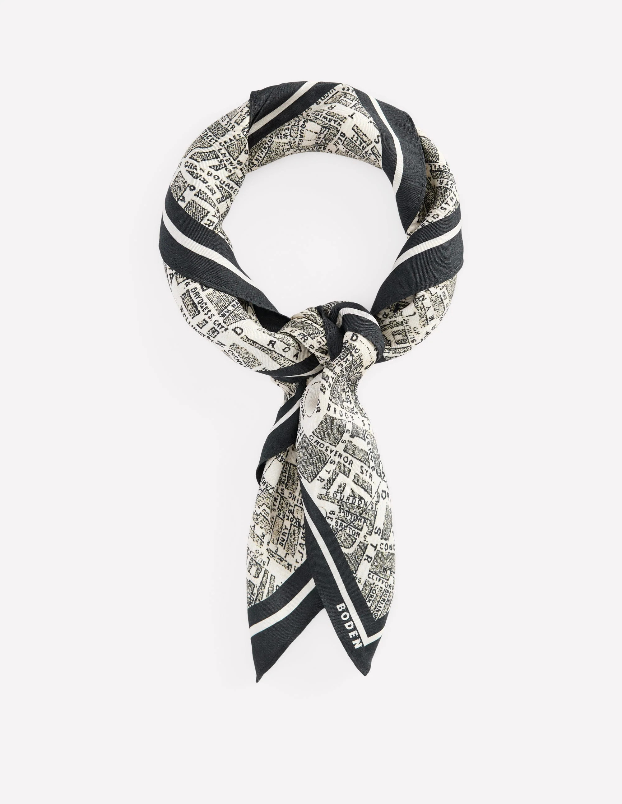 Elisabeth Silk Square Scarf-Map Of London | Boden UK