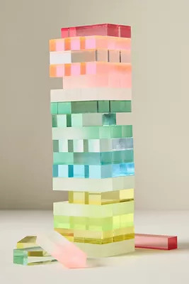 Lucite Jumbling Tower Game Set | Anthropologie (US)