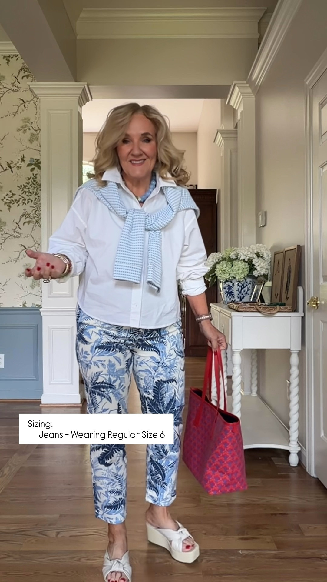 TALBOT SALE! 

These palm print jeans are guaranteed to brighten your day! The blue and white print is so fresh for summer, and they're just as comfortable as they are stylish.

Sizing:
• Jeans: 6 (Regular) (also wears 8 Petite in Talbots depending on the style)

💡 LTK MADE EASY
❤️ Heart = Support my posts!
🔖 Save = Get sale & restock alerts
📋 Lists = Keep favorites organized
📲 Share = Send lists and products to a friend. Hello, Christmas List!
💬 Comment = Ask me anything about sizing or fit. :-)

#LTKootd #LTKOver40 #LTKSaleAlert