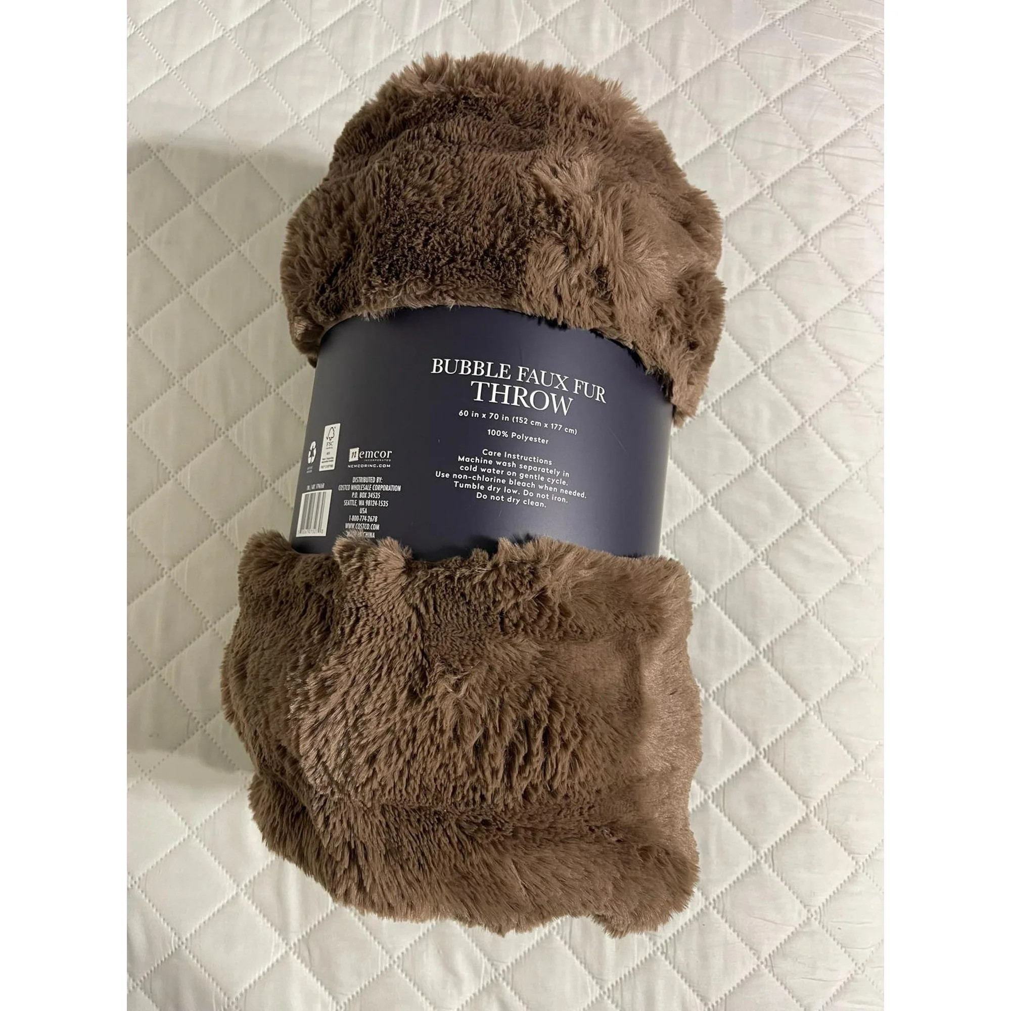 Bubble Faux Fur Throw 60 in X 70 in (Brown) 100 % Polyester | Walmart (US)
