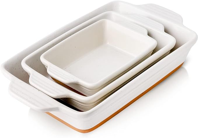 YMASINS Ceramic Baking Dishes for Oven, Casserole Dish Rustic, Extra Large Lasagna Pans for Cook... | Amazon (US)