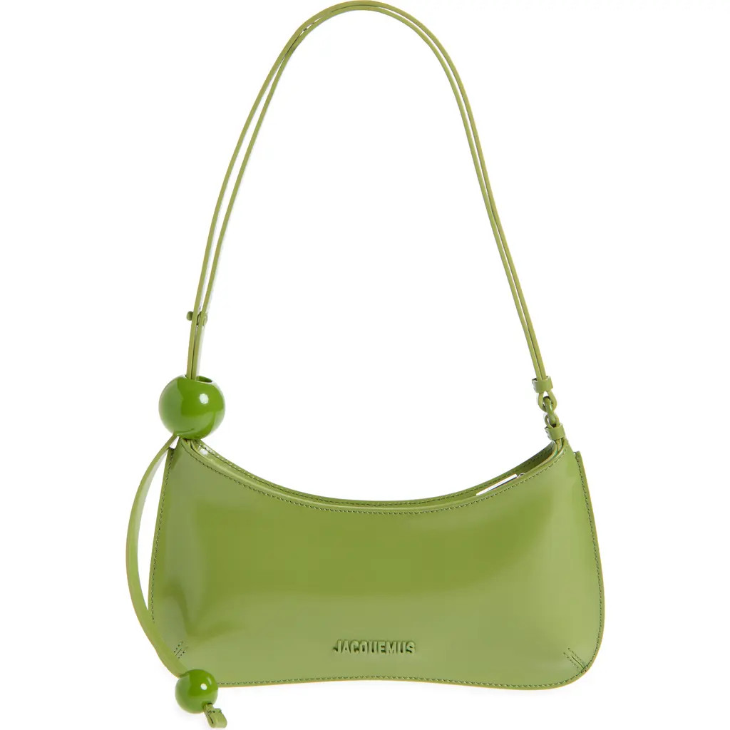 Jacquemus Le Bisou Perle Leather Shoulder Bag in Green 550 at Nordstrom | Nordstrom