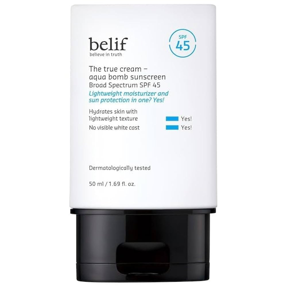 belif Aqua Bomb SPF 45 Hydrating Niacinamide Sunscreen (1.69 fl. oz) - The True Cream PA++++, Dai... | Amazon (US)