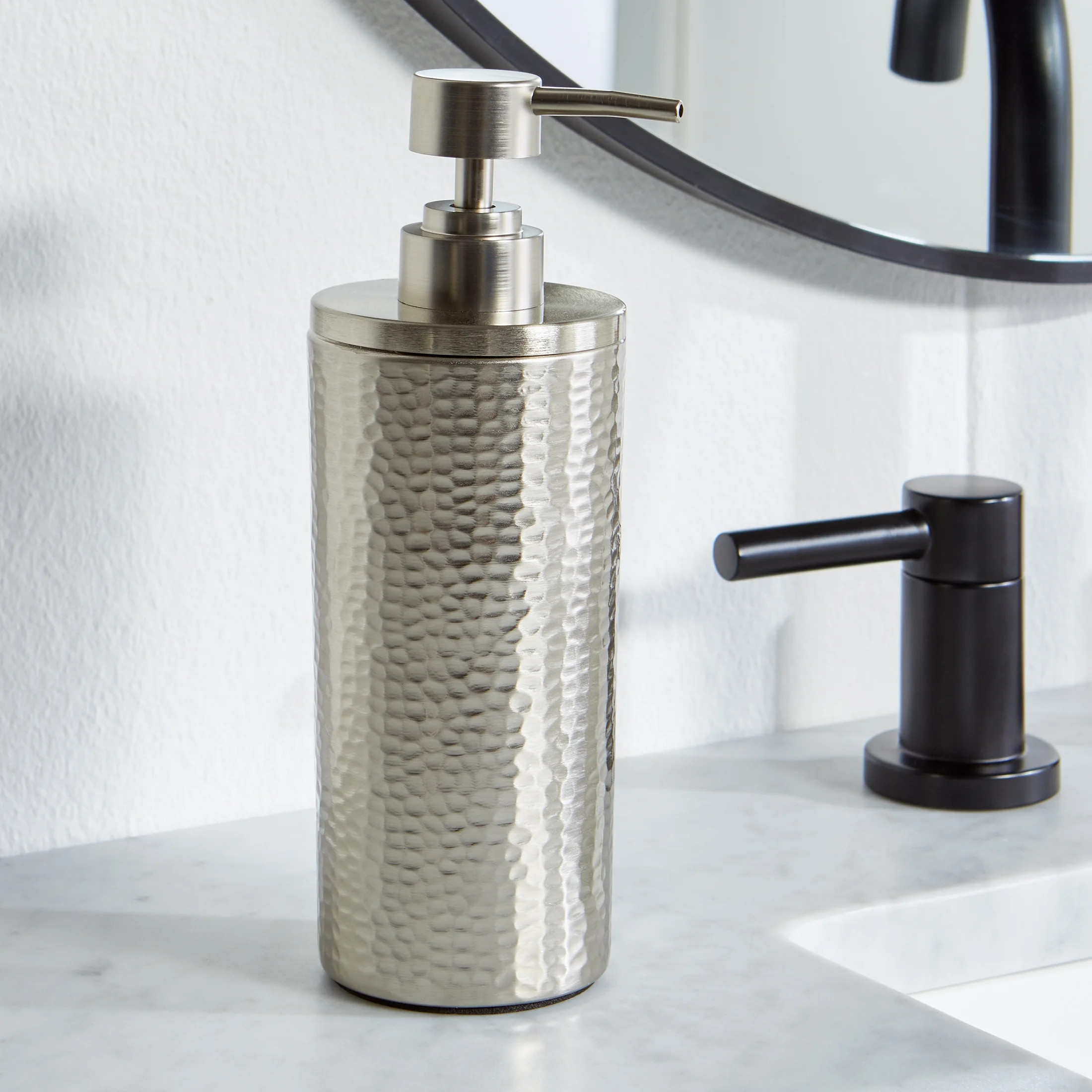Better Homes & Gardens Hammered Metal Lotion Pump, Stainless | Walmart (US)