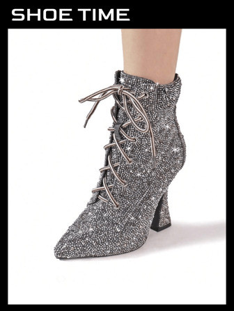 Women Rhinestone Decor Stiletto Ankle Boots | SHEIN