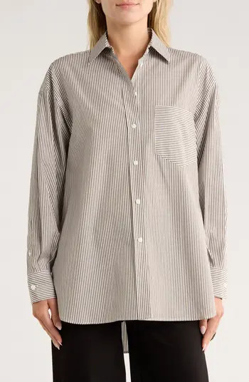 rag & bone Maxine Stripe Oversize Poplin Button-Up Shirt | Nordstromrack | Nordstrom Rack