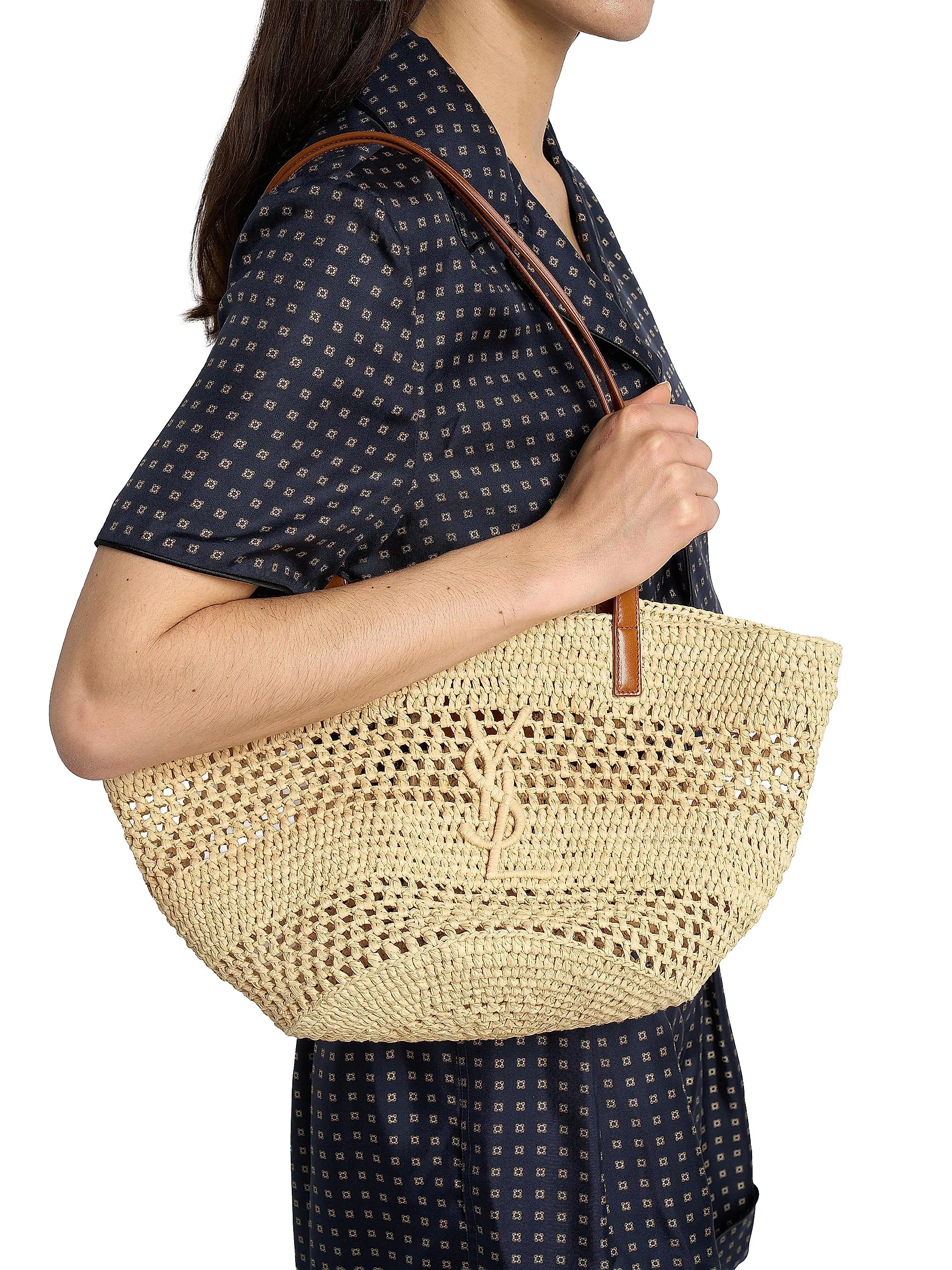 Panier Small Tote Bag in Raffia | Saks Fifth Avenue