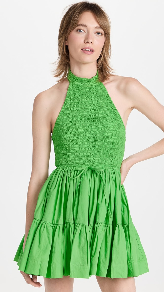 Shirred Halterneck Mini Dress | Shopbop