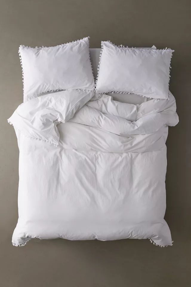 Washed Cotton Tassel Duvet Cover | Urban Outfitters (US and RoW)