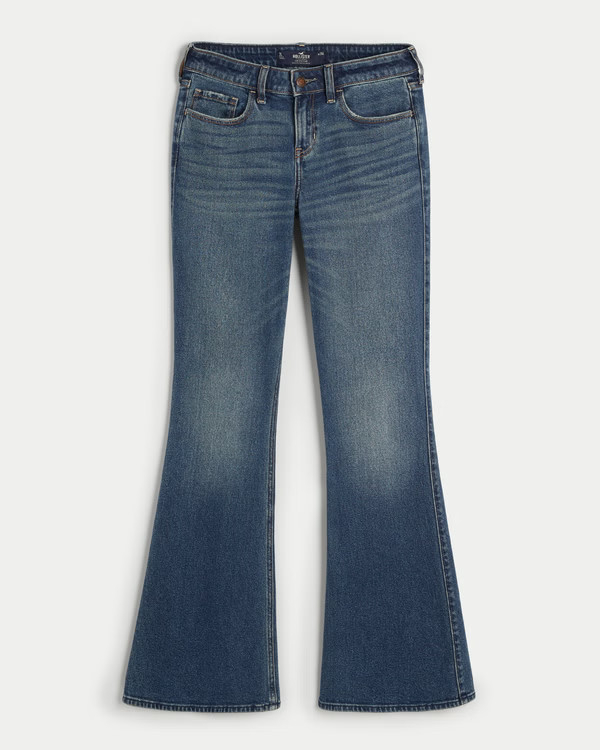 Low-Rise Dark Wash Vintage Flare Jeans | Hollister (US)
