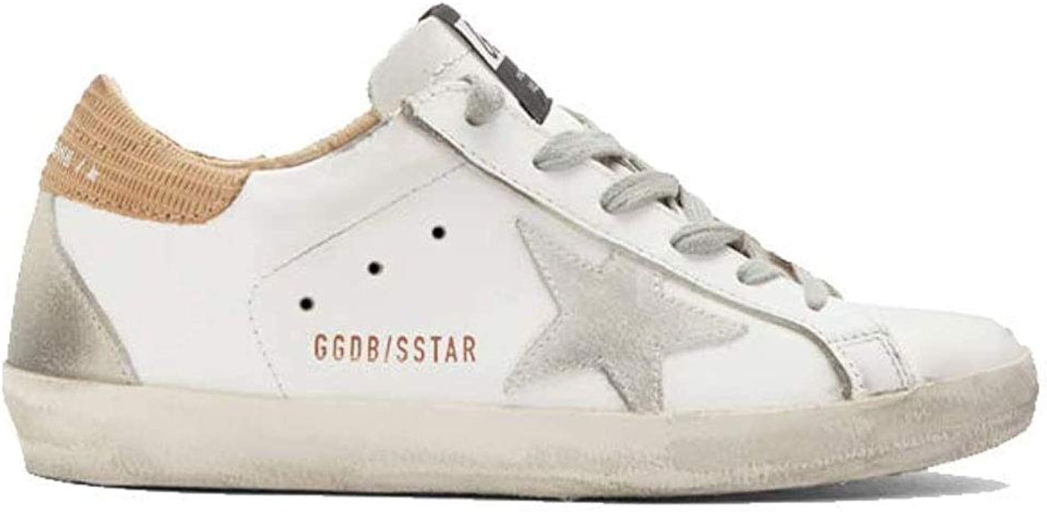 Golden Goose Deluxe Brand Superstar White Leather/Brown Lizard-Suede Star Womens Sneaker G36WS590... | Amazon (US)