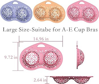 Bra Washing Bags, Silicone Delicates Bag for Washing Machine, Bra Laundry Bag Fits A-E Cup Sizes,... | Amazon (US)