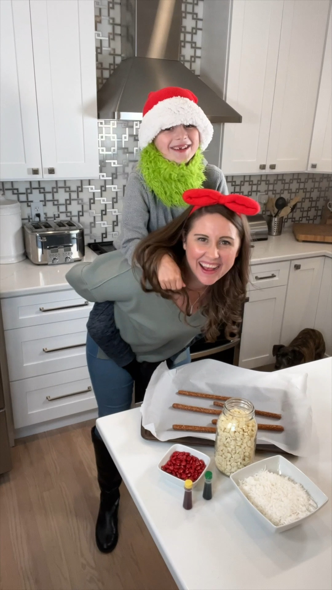 Grinch pretzels are here to steal the show this holiday season! 💚 Melt white chocolate chips in a mason jar, mix in food coloring for a perfect Grinchy green, and dip your pretzel rods. Add shredded coconut for that fuzzy Grinch look, and don’t forget the iconic red candy heart! ❤️ These are SO fun and easy to make—perfect for holiday parties or a festive treat with the kids. Save this idea for a little holiday mischief! #HolidaySnacks #GrinchPretzels #Grinch #HolidayTreats #ChristmasSnacks 

#LTKSeasonal #LTKFamily #LTKHoliday