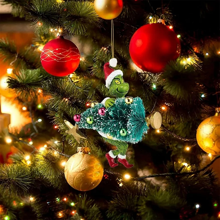 Merry Christmas Grinch Ornament Xmas Tree Hanging Decoration Figure Pendants - Walmart.com | Walmart (US)
