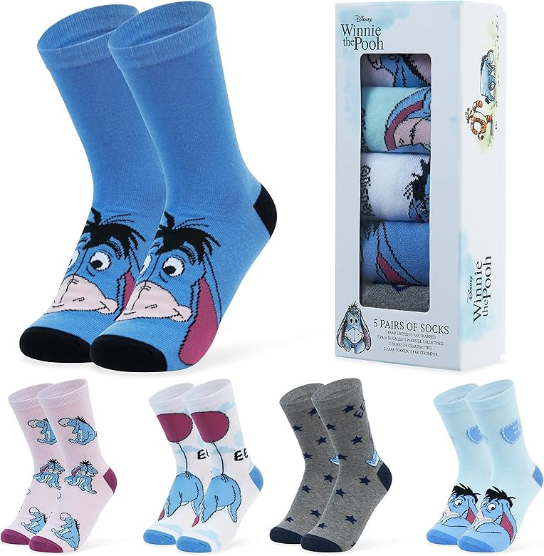 Disney Womens Novelty Socks, Pack of 5 Soft Calf Socks - Gifts for her | Amazon (US)