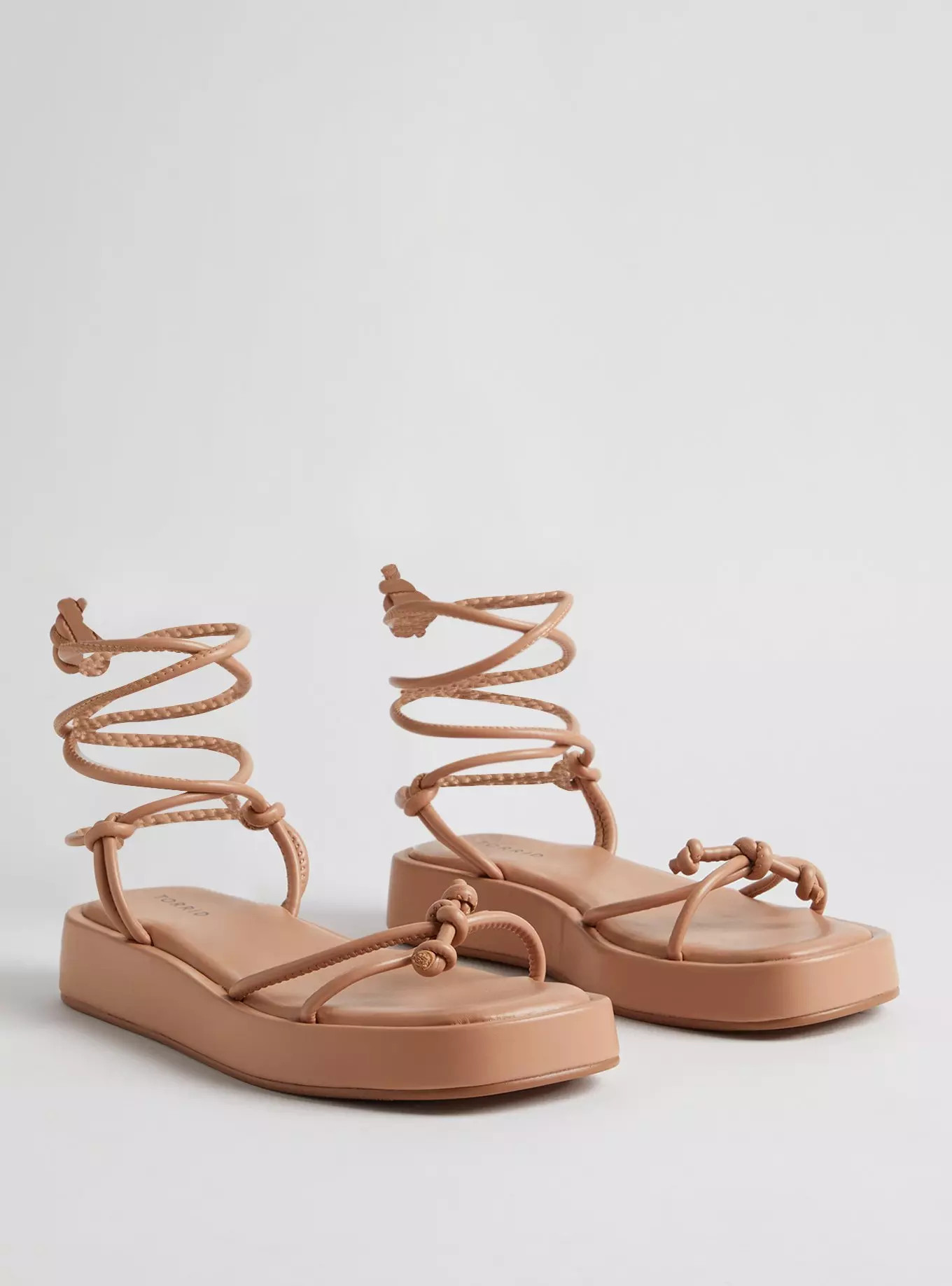 Tie Ankle Strappy Flatform Sandal (WW) | Torrid (US & Canada)