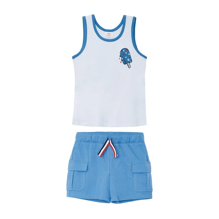 Way To Celebrate Toddler Boy Americana Tank and Short Set, 2 Pieces, Sizes 12M-5T | Walmart (US)