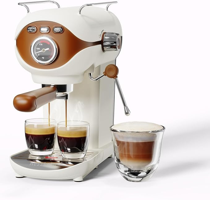 Espresso Coffee Machine, 20 Bar Compact Semi-Automatic Espresso Machine with Milk Frother for hom... | Amazon (US)