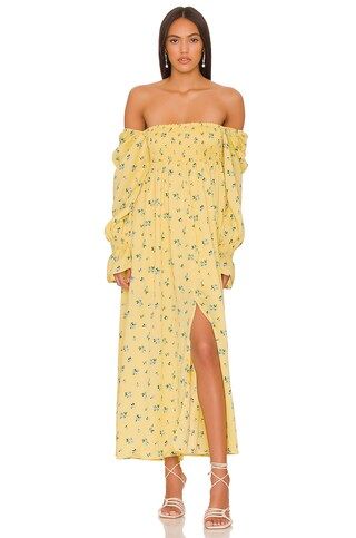 WeWoreWhat Smocked Maxi Dress in Yellow Watercolor Ditsy from Revolve.com | Revolve Clothing (Global)