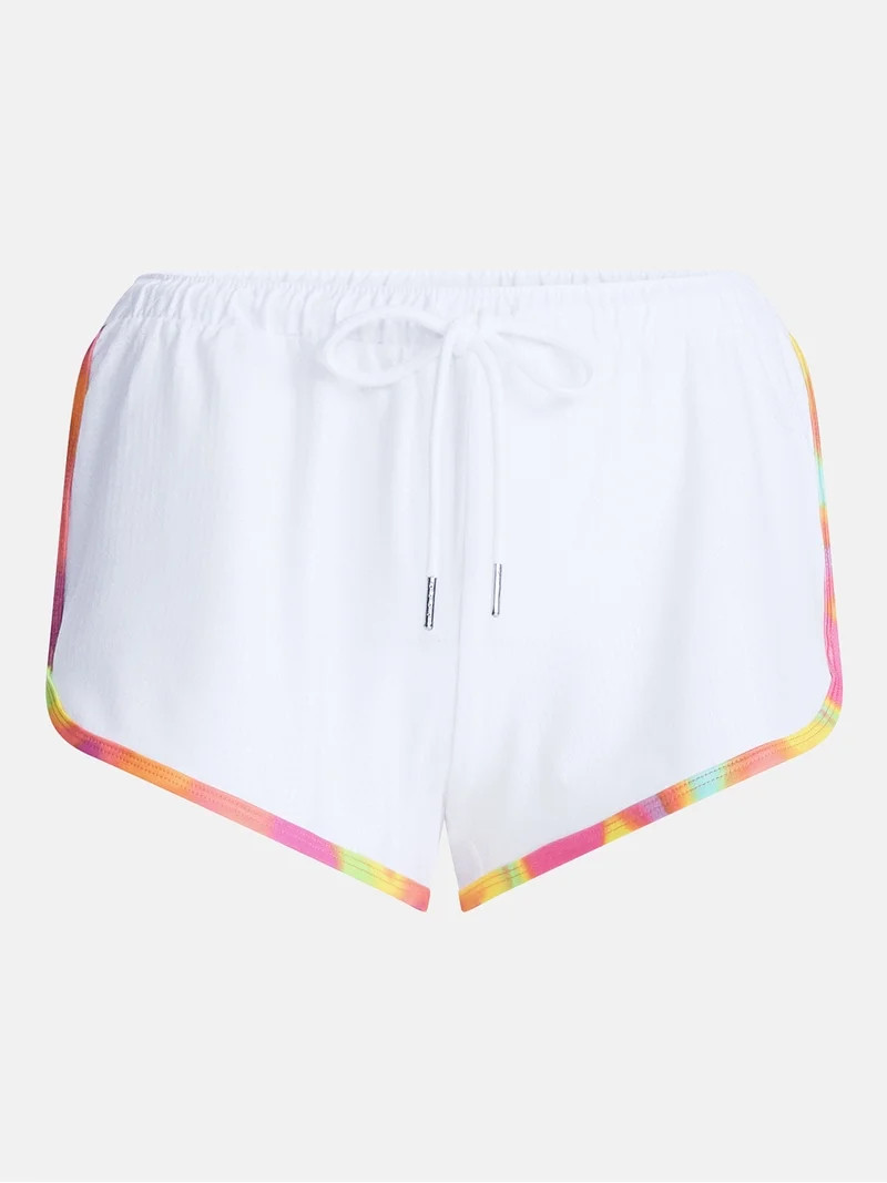 No Boundaries Contrast Binding Mesh Dolphin Shorts, 2'' Inseam, Women's XXS-XXL | Walmart (US)