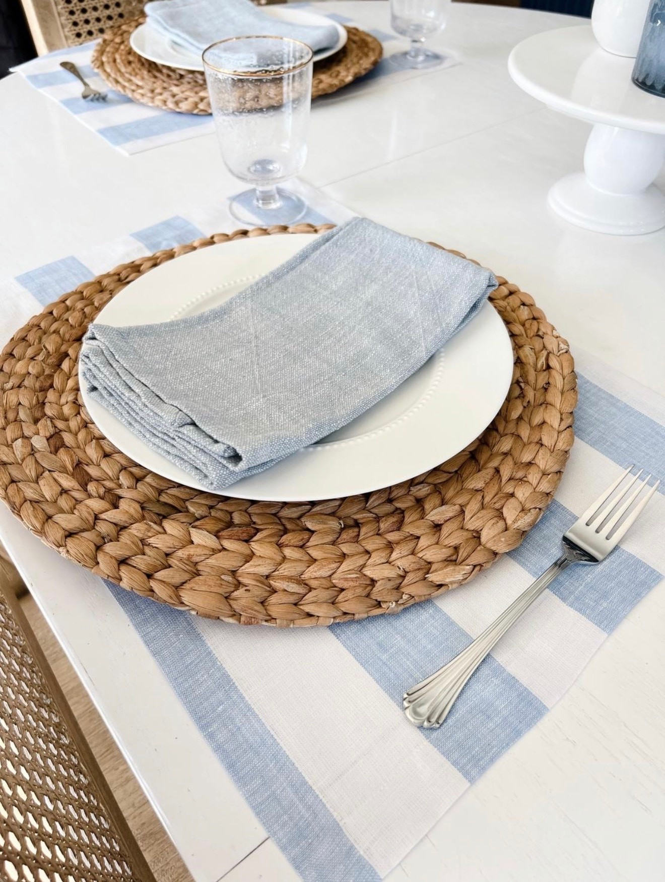 This blue and white table setting with pieces from Amazon is my favorite way to make everyday meals feel elevated and pulled together. I love how the layered plates, linens, and accents create a crisp, designer-inspired look without spending a lot.

#LTKHome #LTKSaleAlert