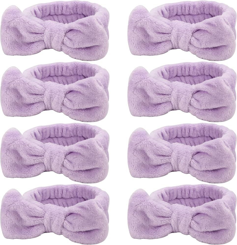 Ondder Spa Headband for Washing Face 8 Pack Purple Skincare Headbands for Women Girls Terry Cloth... | Amazon (US)