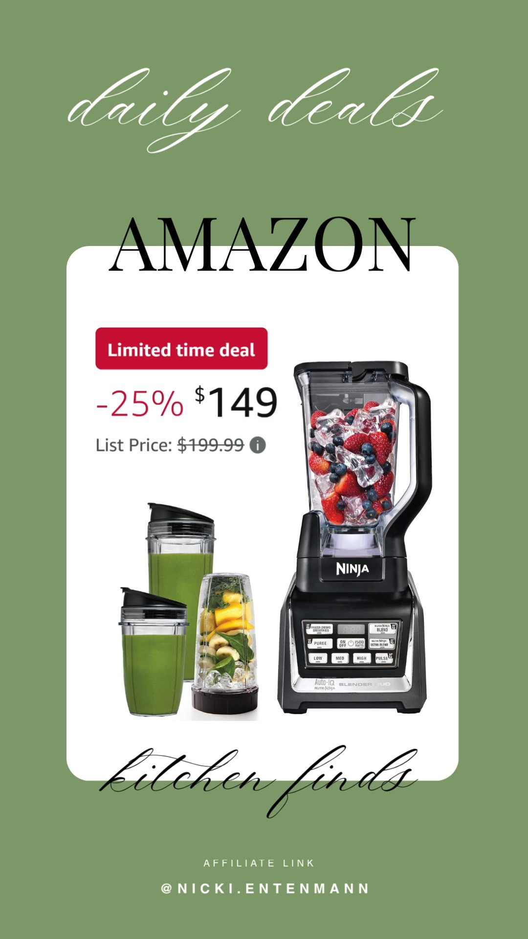 This Ninja BL642 Nutri Ninja personal and countertop blender with 1200W Auto-iQ base brings cheerful power and effortless versatility to everyday blends with modern flair. #NinjaBlender #NutriNinja #CountertopBlender #PersonalBlender #KitchenEssentials #SmoothieMaker #DailyUse #LifestyleGear #ModernLiving #HomeCooking 🥤✨🍓
 

 #LTKfoodie #LTKHome #LTKSaleAlert