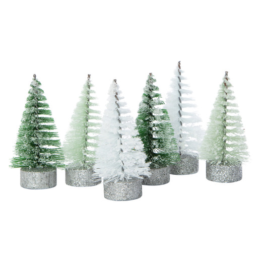 Mini Bottle Brush Trees 6-Count | Five Below