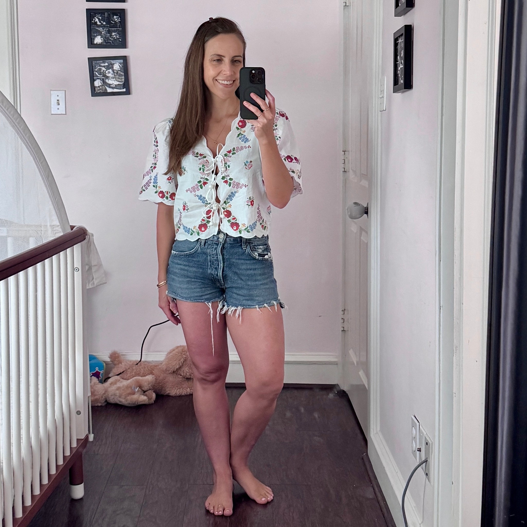 A super cute front tie crop top. Wearing a size small and size 25 in shorts.

#LTKootd #LTKPetite #LTKTravel
