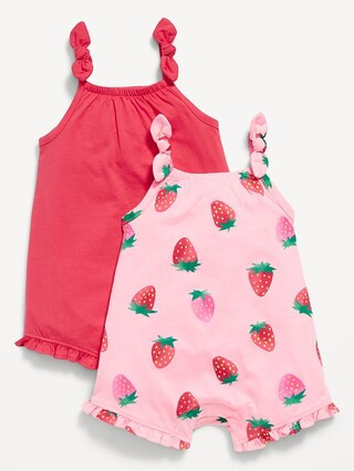 Sleeveless Tie-Knot One-Piece Romper 2-Pack for Baby | Old Navy | Old Navy (US)