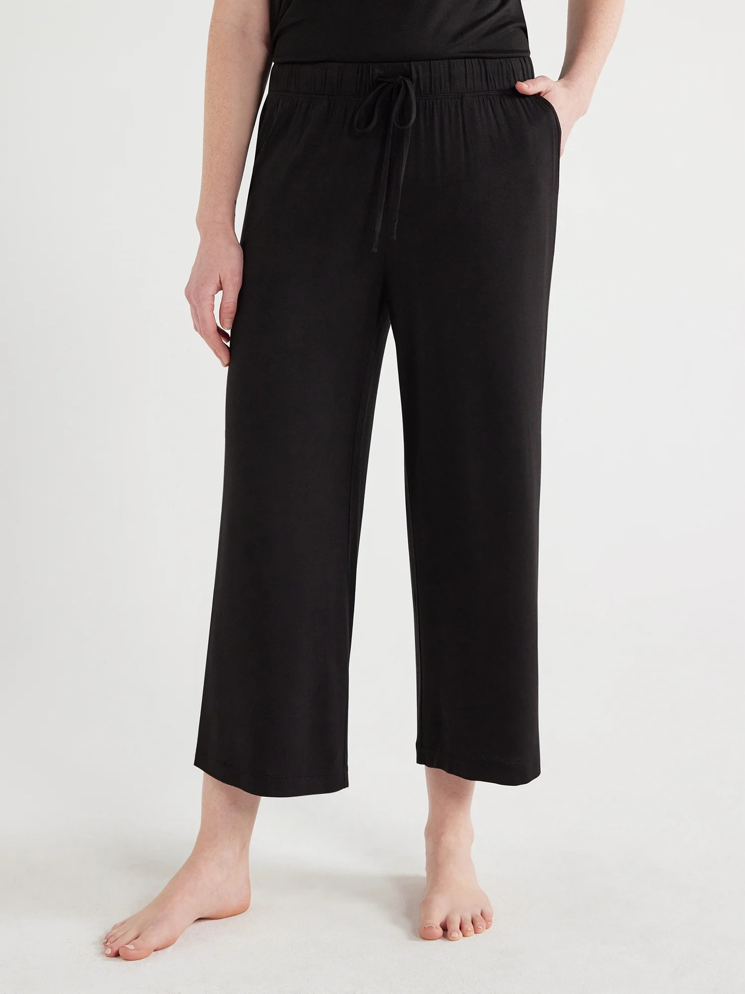 Joyspun Women's Knit Cropped Sleep Pants, Sizes S to 3X | Walmart (US)