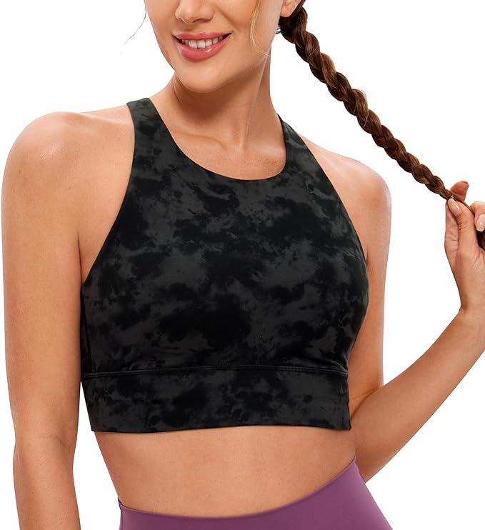 CRZ YOGA Womens Butterluxe Strappy High Neck Longline Sports Bra - Padded Criss Cross Back Workou... | Amazon (US)