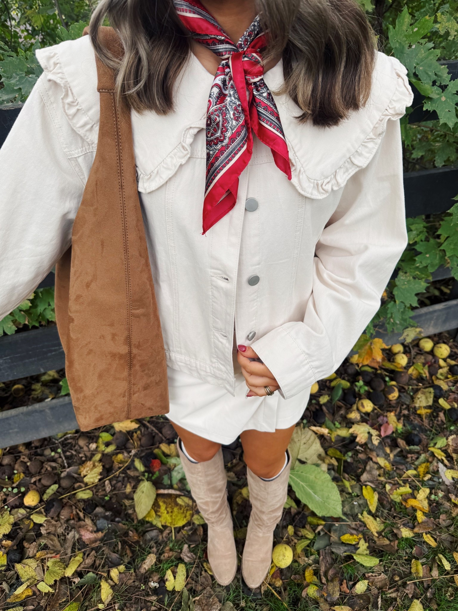 Fall break outfit! #pumpkinpatch #fall #neutrals #satinscarf 

#LTKHoliday #LTKU #LTKSeasonal