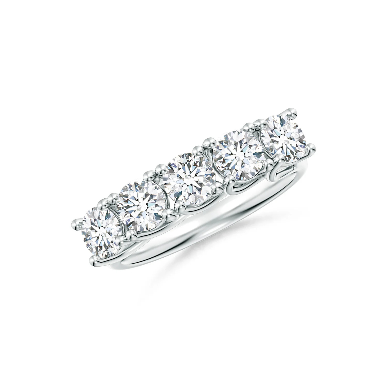 Half Eternity Five Stone Diamond Wedding Band | Angara US