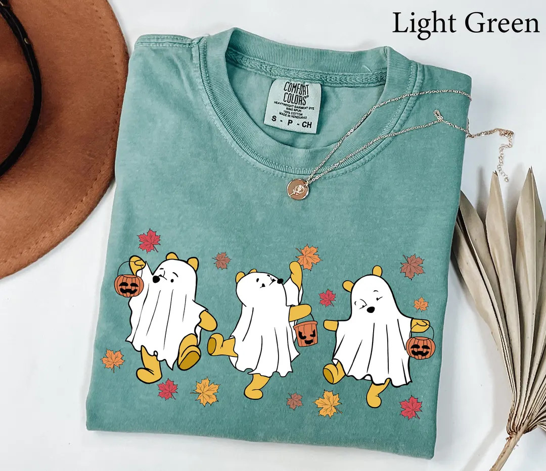 Comfort Colors® Retro Pooh Ghost Halloween Shirt, Winnie the Pooh Halloween Shirt, Spooky Season... | Etsy (US)