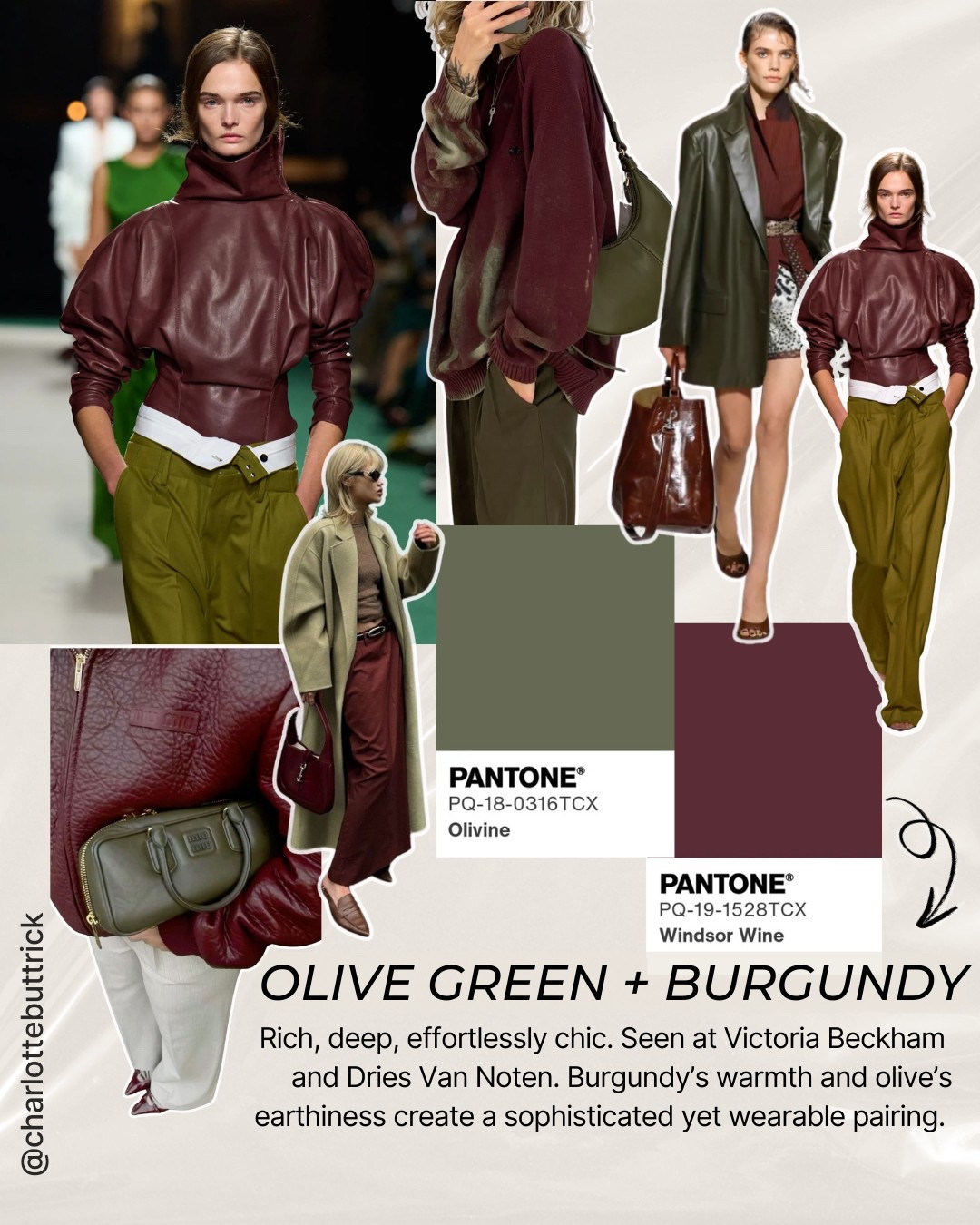 Trending colours - spring trends - SS25 Pantone colours - color combinations - burgundy - olive green - trending - spring outfits - summer outfits - wardrobe staples 

#LTKspring #LTKstyletip #LTKuk