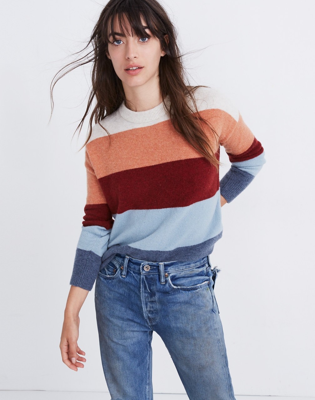 Crofton Striped Pullover Sweater in Coziest Yarn | Madewell