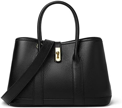 DORIS&JACKY Genuine Leather Top Handle Satchel Purse for Women Medium Designer Tote Bag with Twis... | Amazon (US)