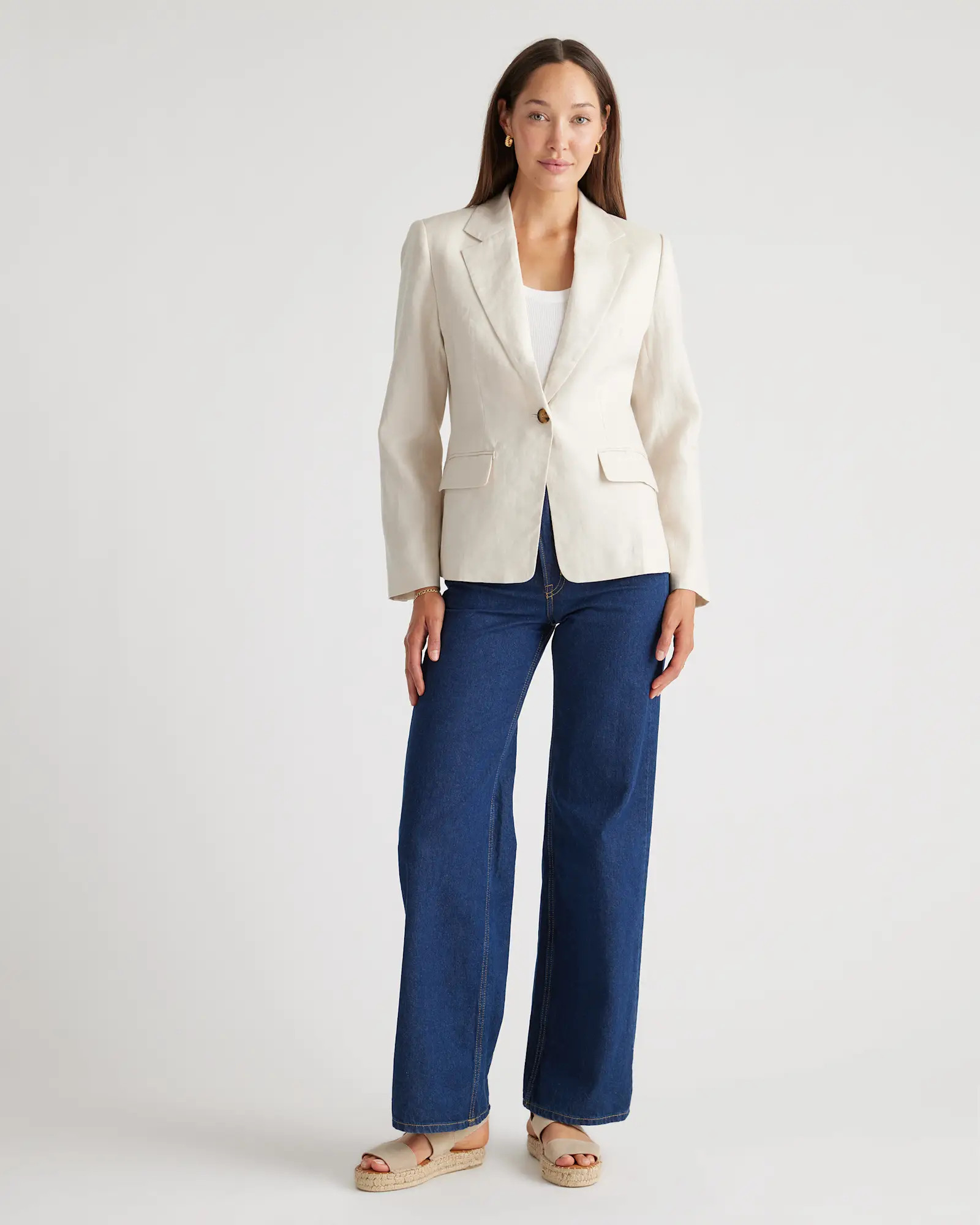 100% European Linen Structured Blazer | Quince