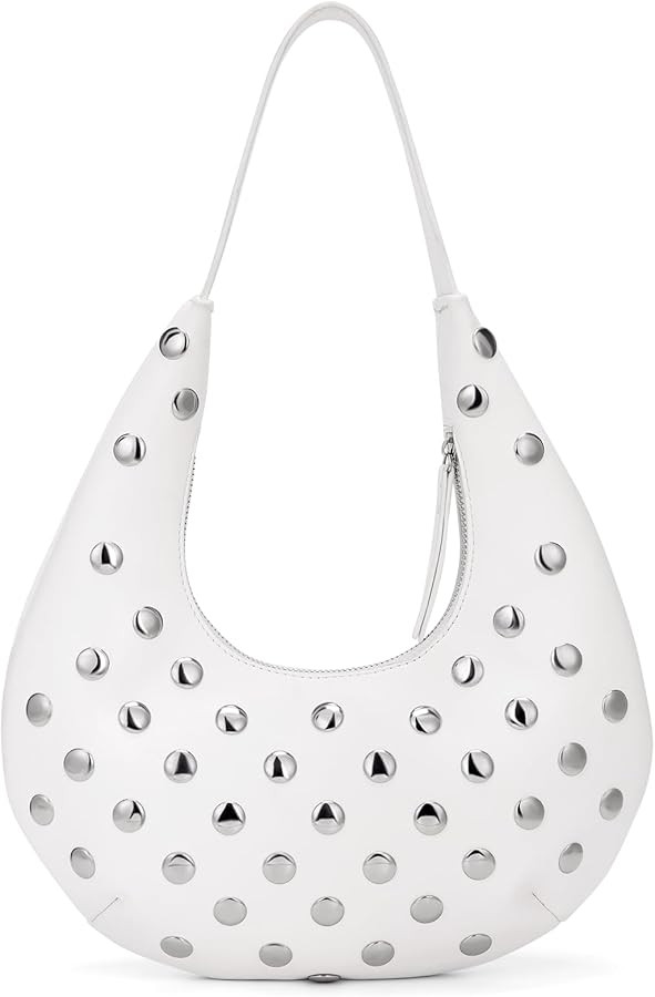 Studded Purse Y2k Bag Small Shoulder Bags for Women Trendy Crescent Studded Handbag Hobo Underarm... | Amazon (US)