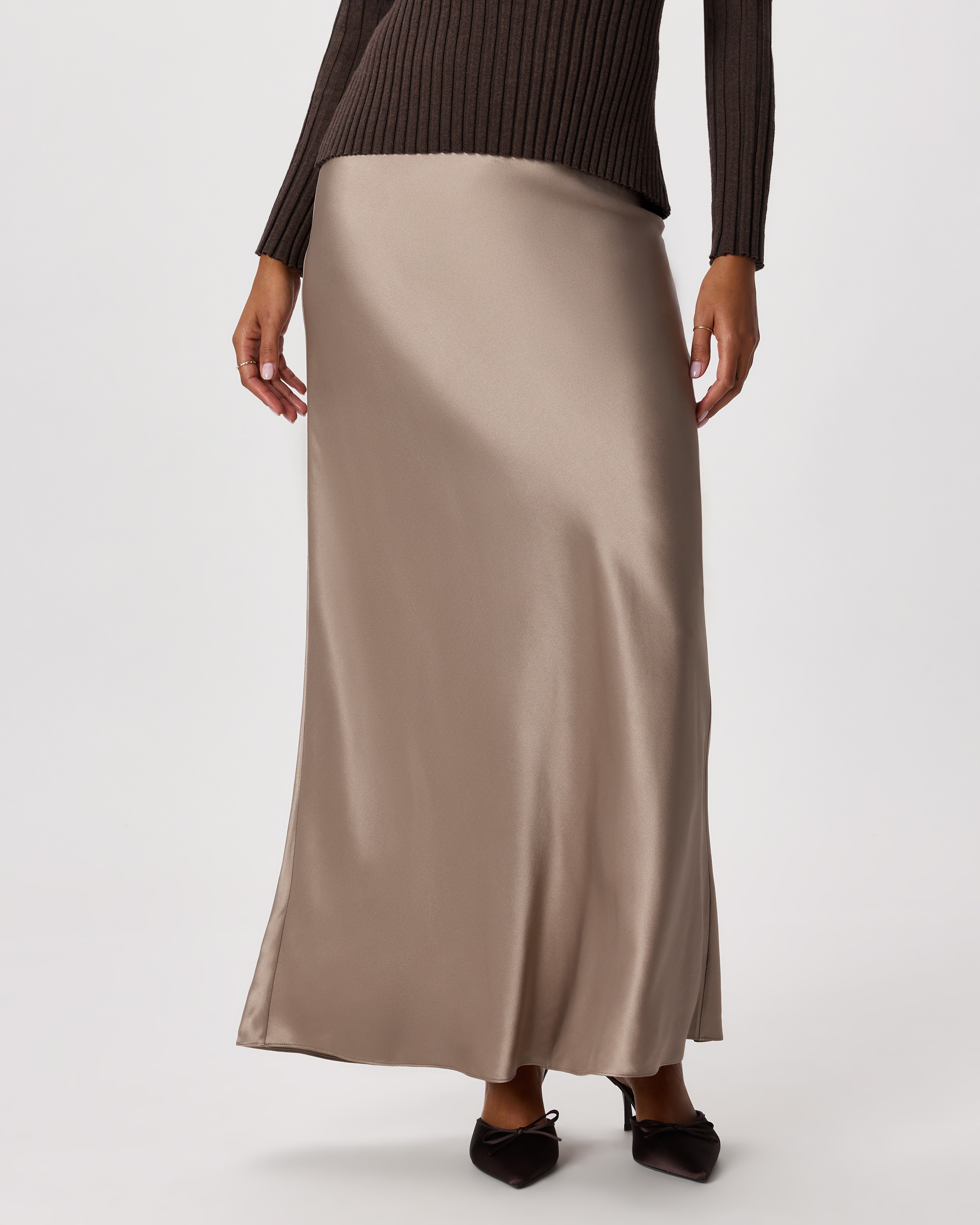 Quince | Women's Maxi Skirt in Morel Grey, Size Small, Silk | Quince