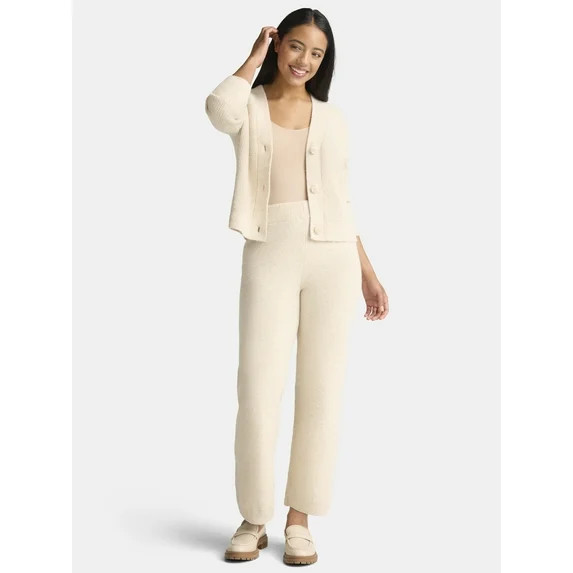 Time and Tru Women's Cardigan and Pants Sweater Set, 2-Piece, Sizes XS-XXXL | Walmart (US)