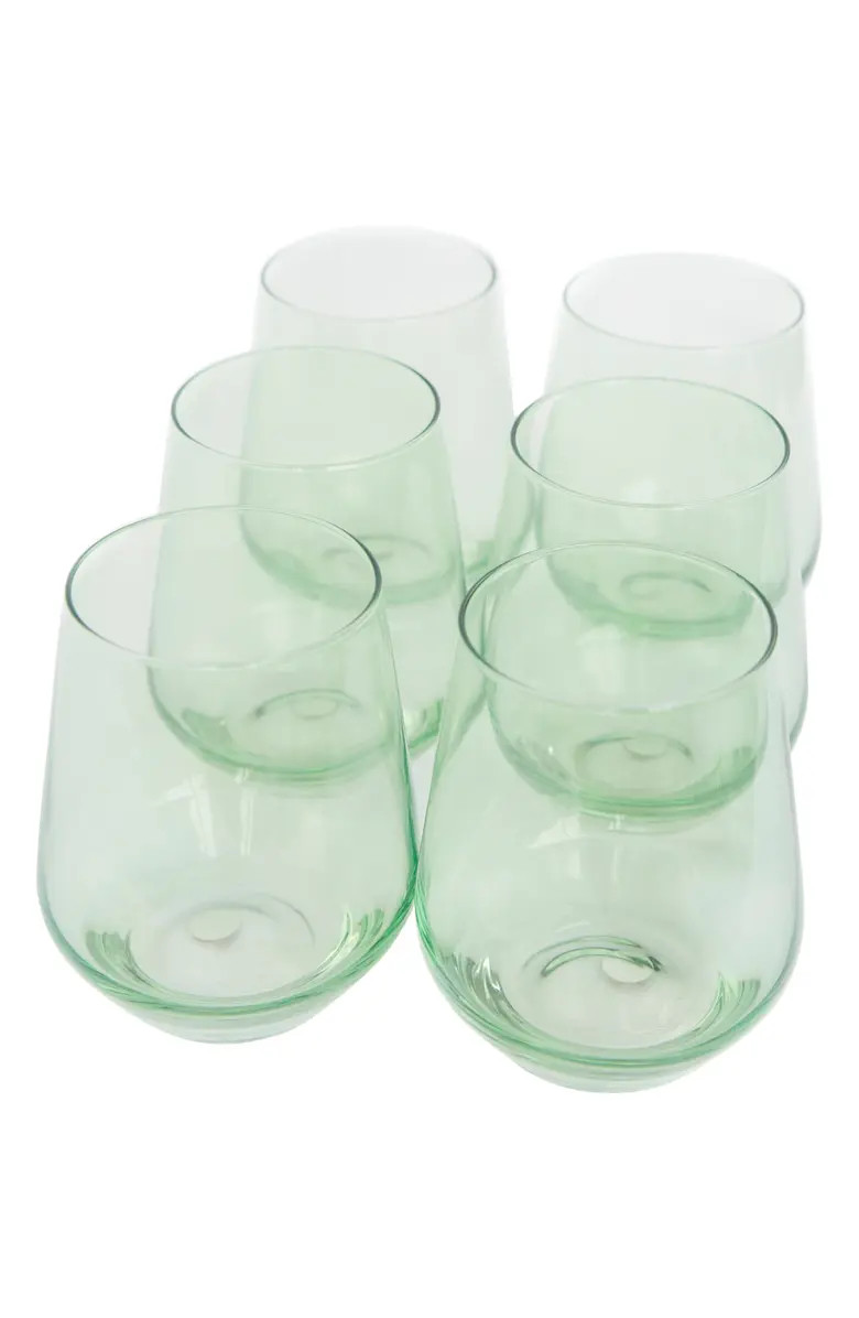 Estelle Colored Glass Set of 6 Stemless Wineglasses | Nordstrom | Nordstrom