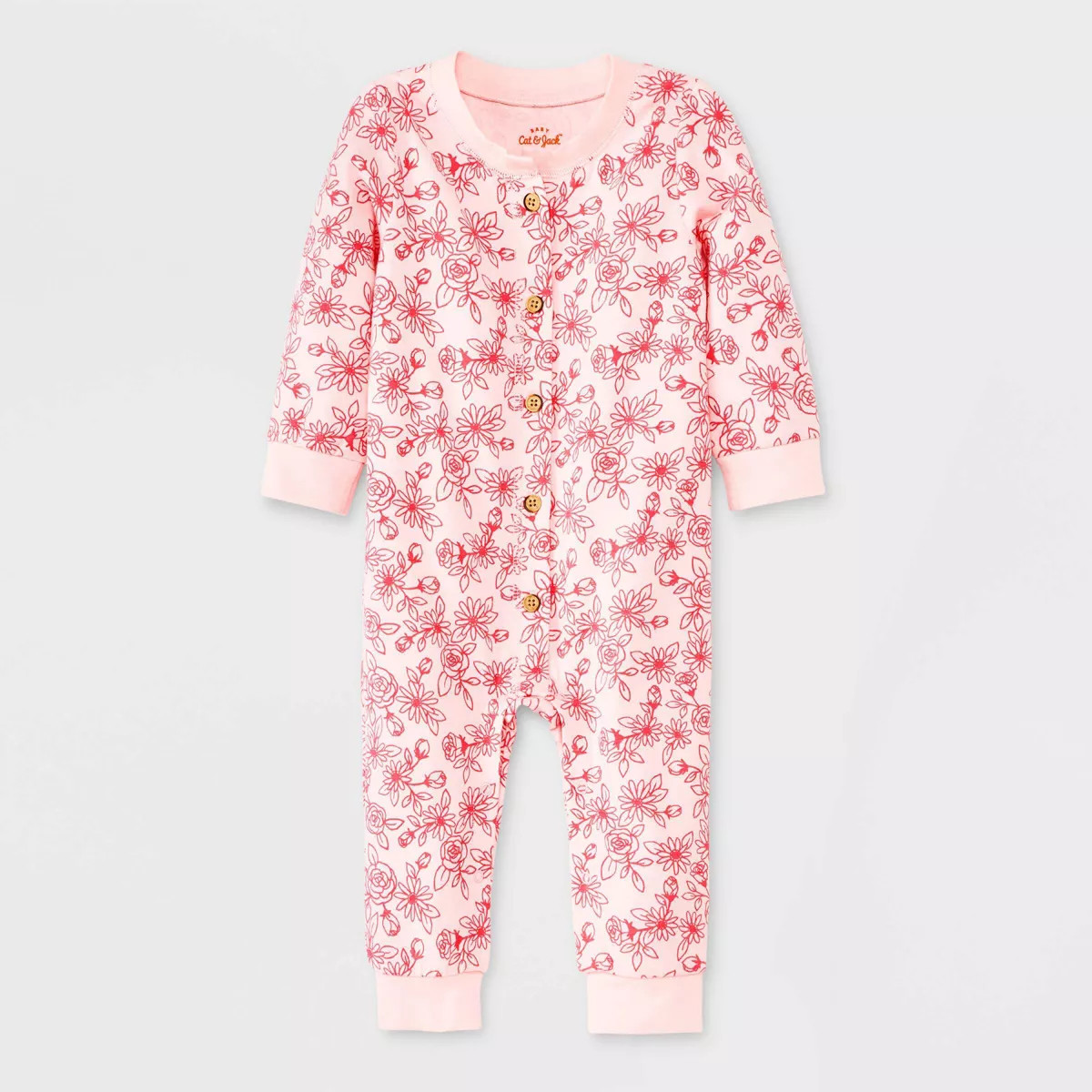 Baby Girls' Floral Romper - Cat & Jack™ Pink | Target