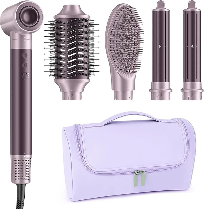 MESCOMB Dual Voltage Hair Dryer Brush for Travel, 5 in 1 Air Styler with High-Speed Blow Dryer, A... | Amazon (US)