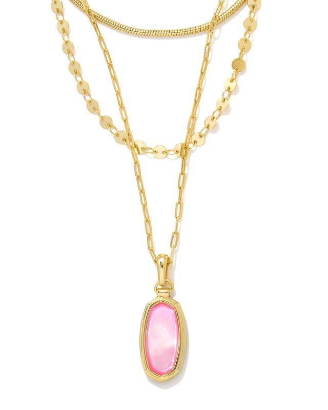 Framed Dani Convertible Gold Triple Strand Necklace in Peony Mother-of-Pearl | Kendra Scott