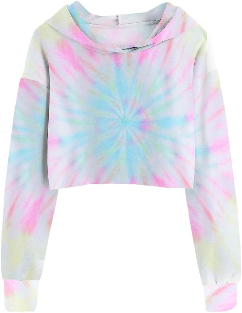 Imily Bela Kids Crop Tops Girls Hoodies Cute Plaid Long Sleeve Fashion Sweatshirts | Amazon (US)