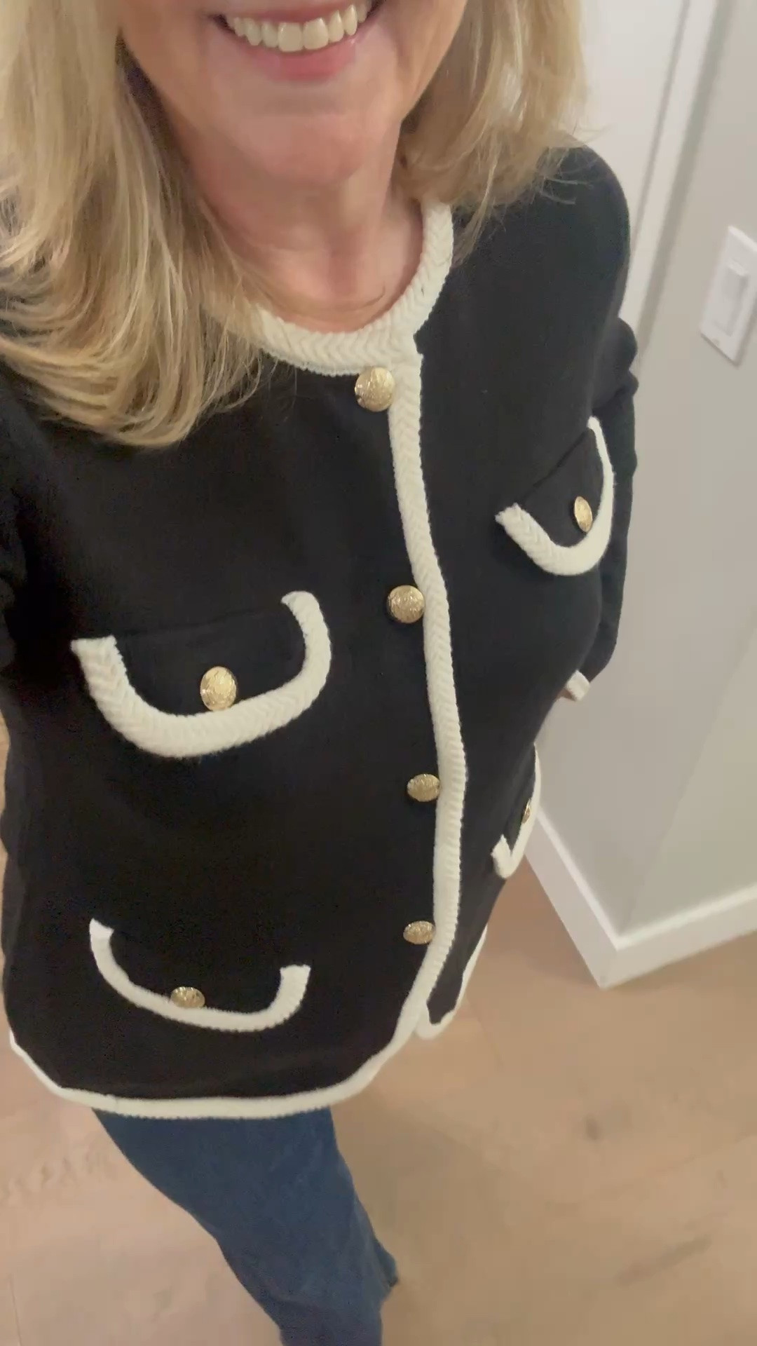 You won’t believe the price on this classic cardigan sweater!￼

#LTKdayinmylife #LTKootd #LTKOver40